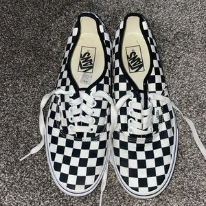 Lace up checkered vans
